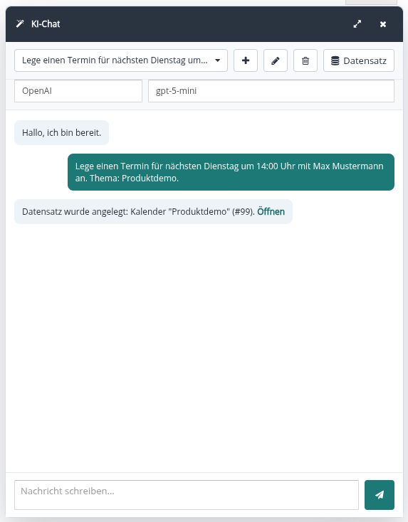 Termin per KI-Chat anlegen