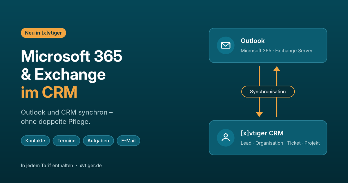 Microsoft 365 und Exchange im CRM: Outlook und [x]vtiger synchron halten